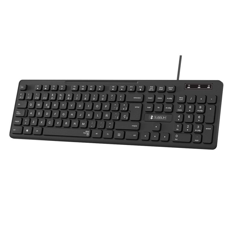 Teclado Subblim Business Slim Silencioso - Negro SUBKBC-0SSK50