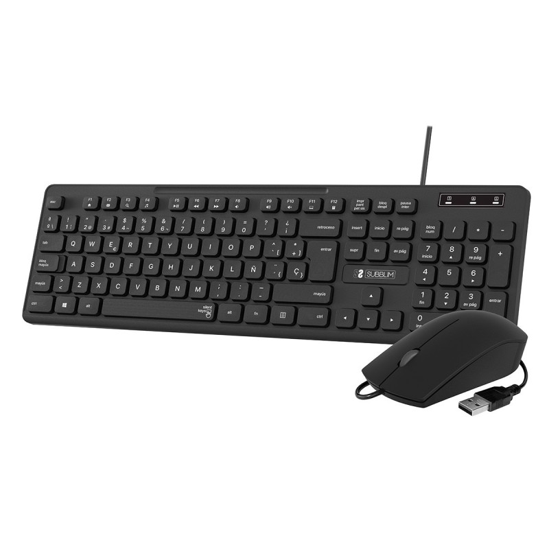 Teclado y Ratón Subblim Combo Business Slim CSSK01 - Negro SUBKBC-CSSK01