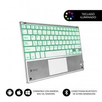 Teclado Compacto Inalámbrico por Bluetooth Subblim SMBT50 - Plata SUB-KBT-SMBT50