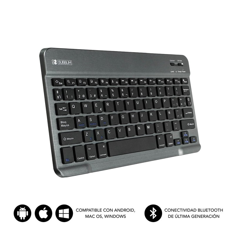 Teclado Compacto Inalámbrico por Bluetooth Subblim Smart - Gris SUB-KBT-SM0002