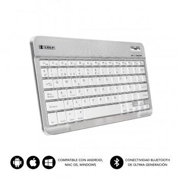 Teclado Compacto Inalámbrico por Bluetooth Subblim Smart - Plata SUB-KBT-SM0001