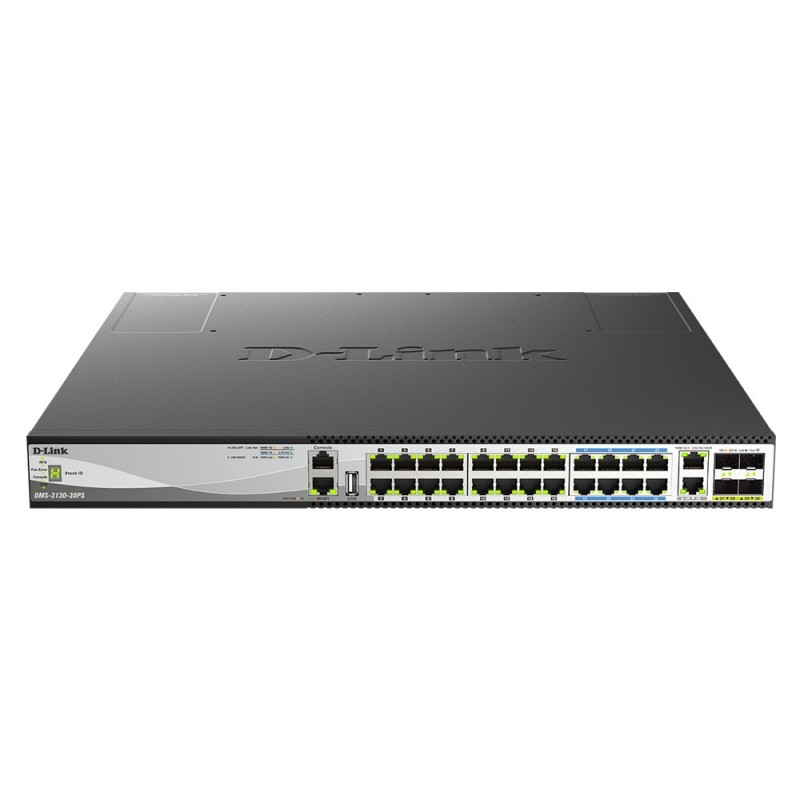 D-Link DMS-3130-30PS Gestionado L3 10G Ethernet (100 1000 10000) Energía sobre Ethernet (PoE) Negro DMS-3130-30PS E