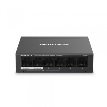 Mercusys MS106LP switch Gestionado Fast Ethernet (10 100) Energía sobre Ethernet (PoE) Negro