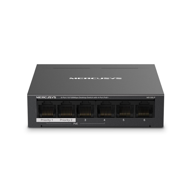 Mercusys MS106LP switch Gestionado Fast Ethernet (10 100) Energía sobre Ethernet (PoE) Negro