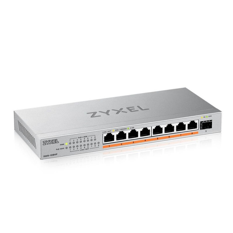Zyxel XMG-108HP No administrado 2.5G Ethernet (100 1000 2500) Energía sobre Ethernet (PoE) XMG-108HP-EU0101F