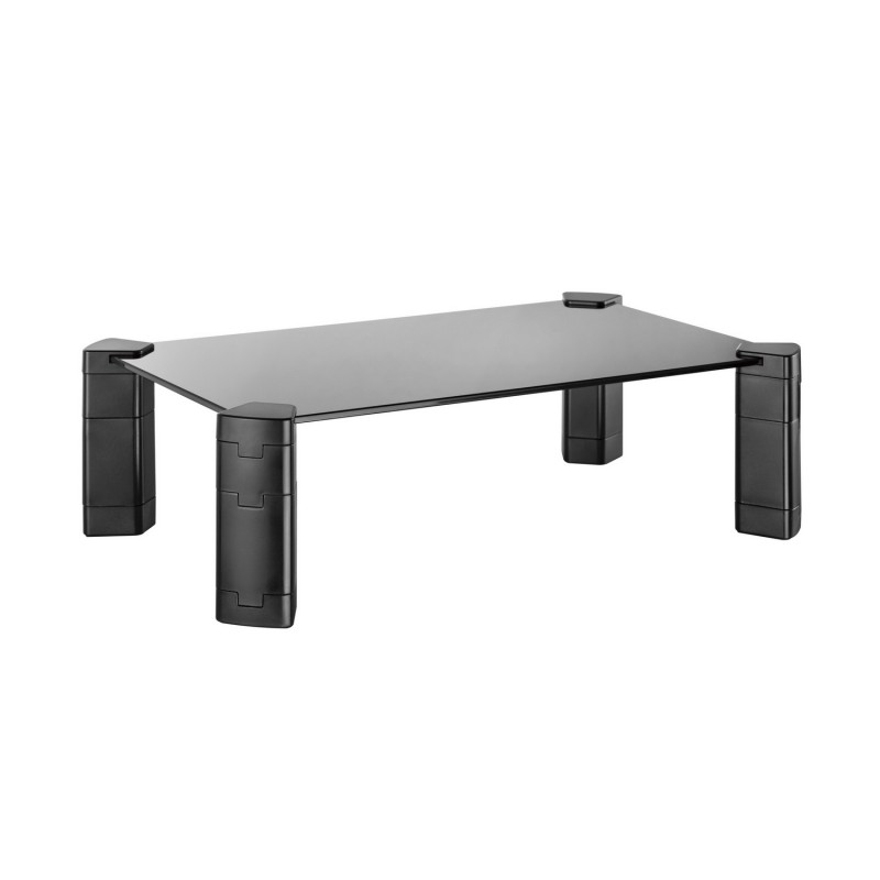 AISENS Soporte Elevador Cristal para Monitor Portátil, Negro MR01C-109