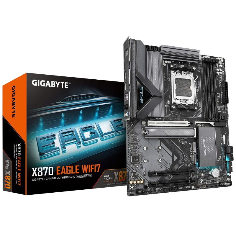 GIGABYTE X870 EAGLE WIFI7 Placa Base - Compatible con CPUs A - Socket AM5 - ATX - AMD X870 9MX87EG7-00-10