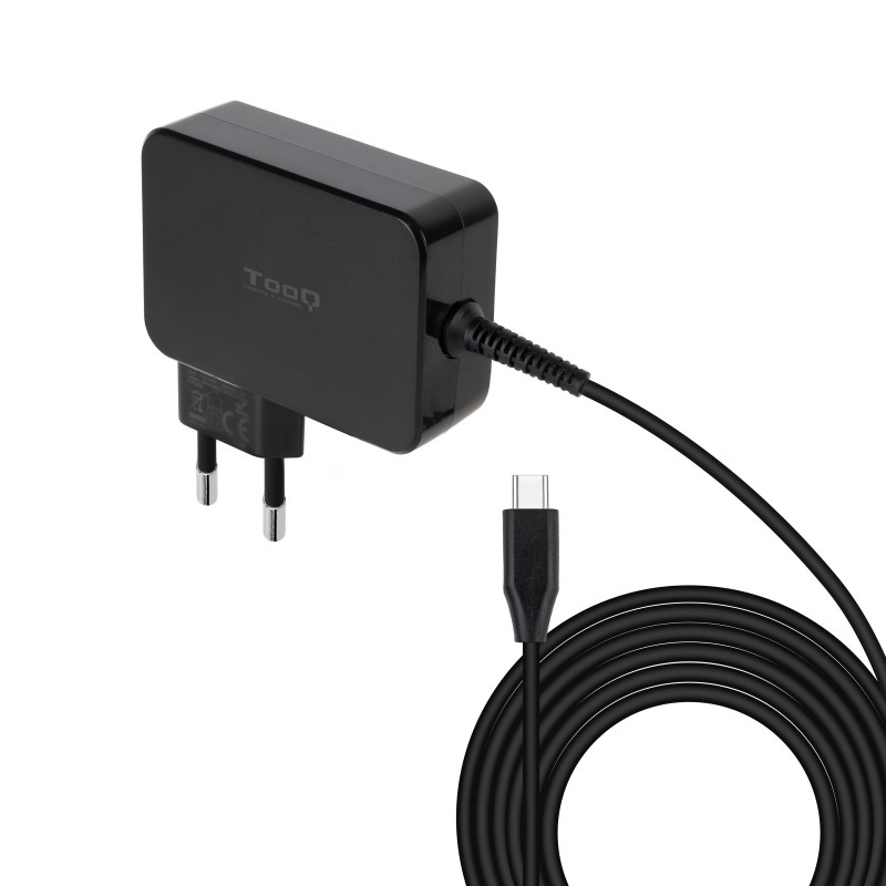 TooQ Cargador de portátil GAN USB-C PD3.0 90W, Negro TQLC-USBCGAN90PD