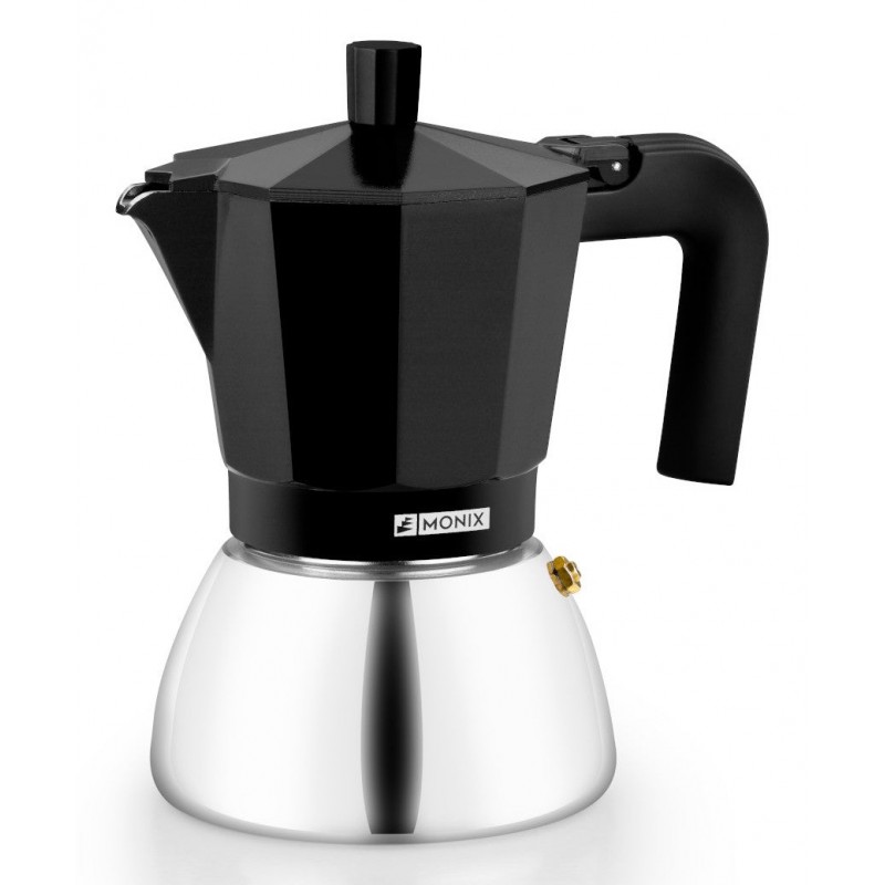 Cafetera Italiana Monix Induction Inox M863006 - 6 Tazas - Negra