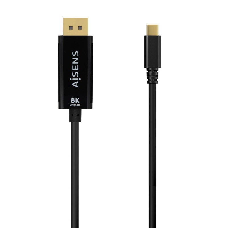 AISENS Cable Conversor USB-C a Displayport 8K@60Hz, USB-C M-DP M, Negro, 1.8M A109-0689
