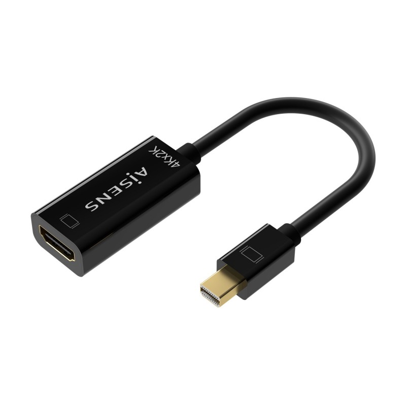 AISENS Conversor Mini DP V1.2 a HDMI V1.4 4K@30Hz, MDP M-HDMI A H, Negro, 15CM A125-0643