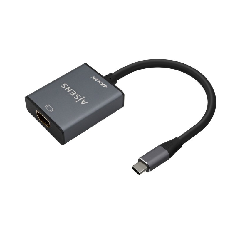 AISENS Conversor Aluminio USB-C A HDMI 4K@30Hz, USB-C M-HDMI H, Gris, 15cm A109-0685