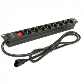 Phasak Regleta 19" 8 tomas SFO C14 con interruptor 2 m - BNS 3535