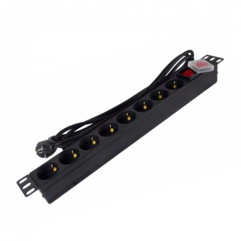 Phasak Regleta 19" 8 tomas SFO C14 con interruptor 3 m - BNS 1520