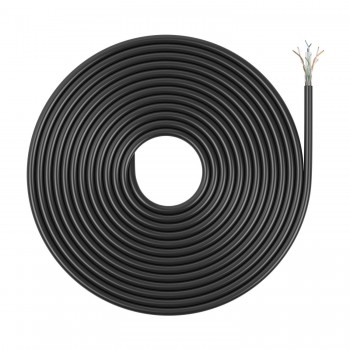 AISENS Cable de Red Exterior Impermeable RJ45 Cat.6 UTP Rígido CCA AWG23, Negro, 305M A135-0751