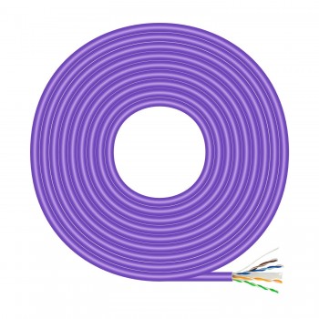 AISENS Cable de Red RJ45 LSZH Cat.6 UTP Rigido AWG23 CCA (Aleacion), Violeta, 305M A135-0748