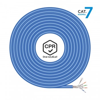 AISENS Cable de Red RJ45 LSZH CPR Dca CAT.7 600 MHZ S FTP AWG23, Azul, 305 m A146-0665