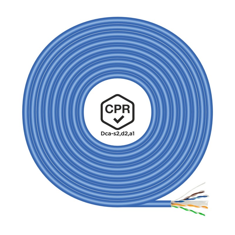 AISENS Cable de Red RJ45 LSZH CPR Dca CAT.6 UTP AWG24, Azul, 305 m A135-0663