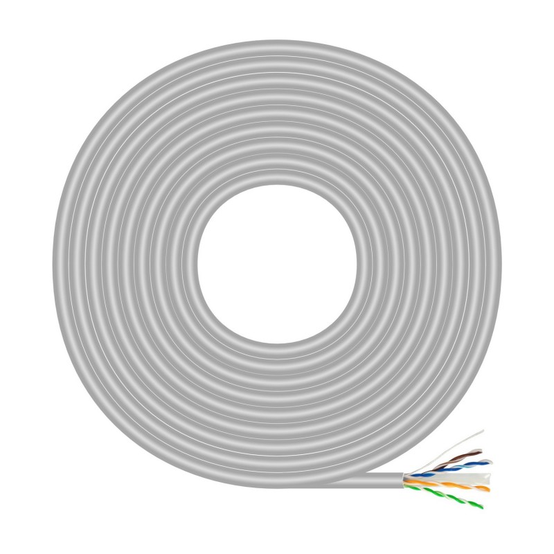 AISENS Cable de Red RJ45 Cat.6 UTP Rigido AWG23 CCA (aleacion), Gris, 100 m A135-0660
