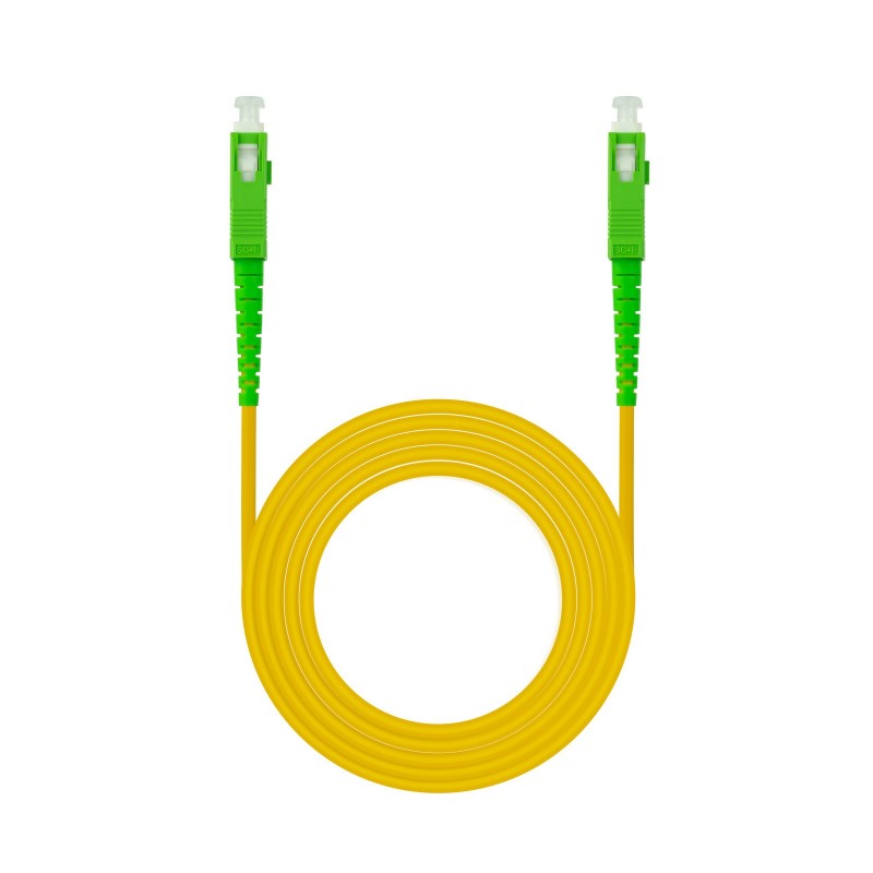 Nanocable Cable de Fibra Óptica SC APC a SC APC Monomodo Simplex LSZH, Amarillo, 20m 10.20.0020