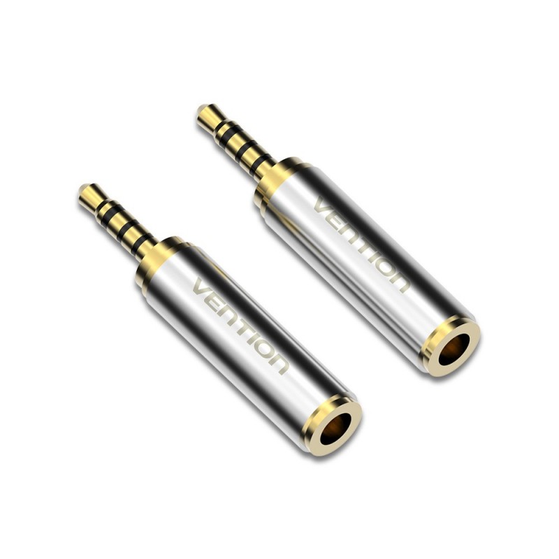 Adaptador Jack Vention VAB-S02 - Jack 2.5 Macho - Jack 3.5 Hembra - Plata