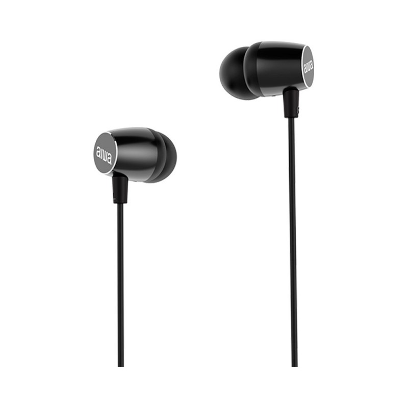 Auriculares Intrauditivos Aiwa ESTM-30BK - con Micrófono - Jack 3.5 - Negro