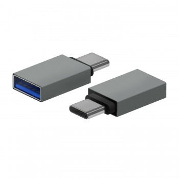 AISENS Mini Adaptador Aluminio USB 3.2 Gen1 3A, Tipo USB-C M-A H, Gris A108-0718