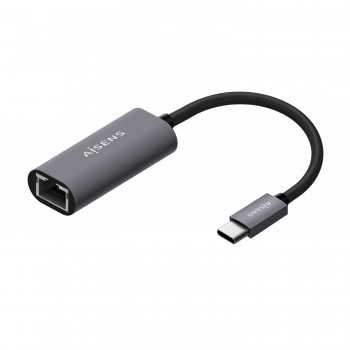 AISENS Conversor USB3.1 Gen1 USB-C A Ethernet Gigabit 10 100 1000 Mbps, Gris, 15cm A109-0709