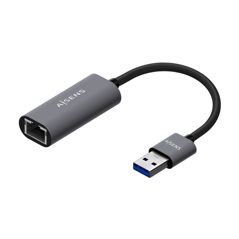 AISENS Conversor USB 3.0 A Ethernet Gigabit 10 100 1000 Mbps, Gris, 15cm A106-0708