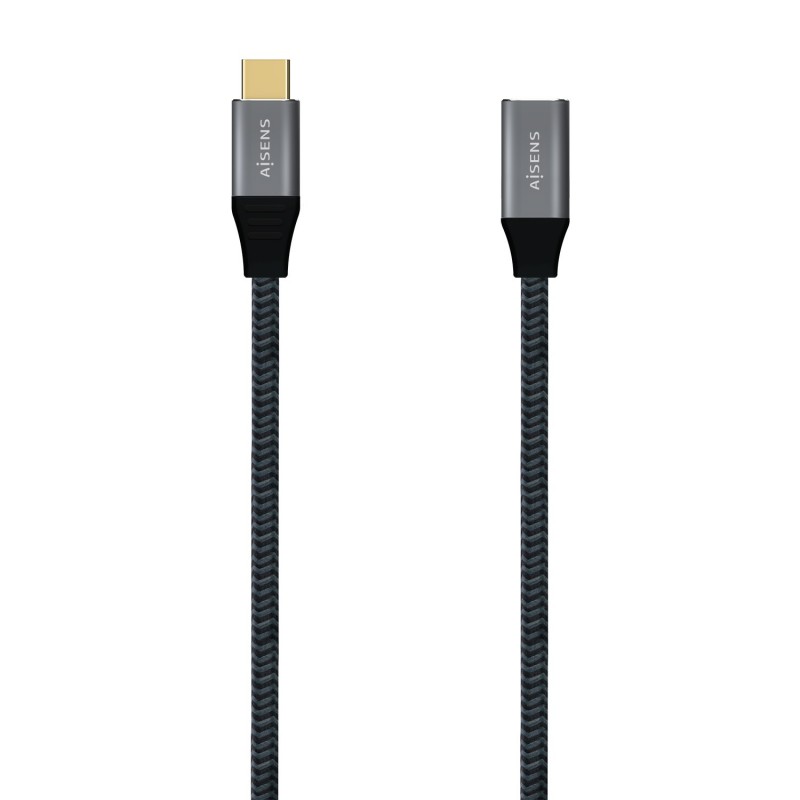 AISENS Cable USB 3.2 Gen2X2 Aluminio 20Gbps 5A 100W, Tipo USB-C M-USB-C H, Gris, 1.0M A107-0635