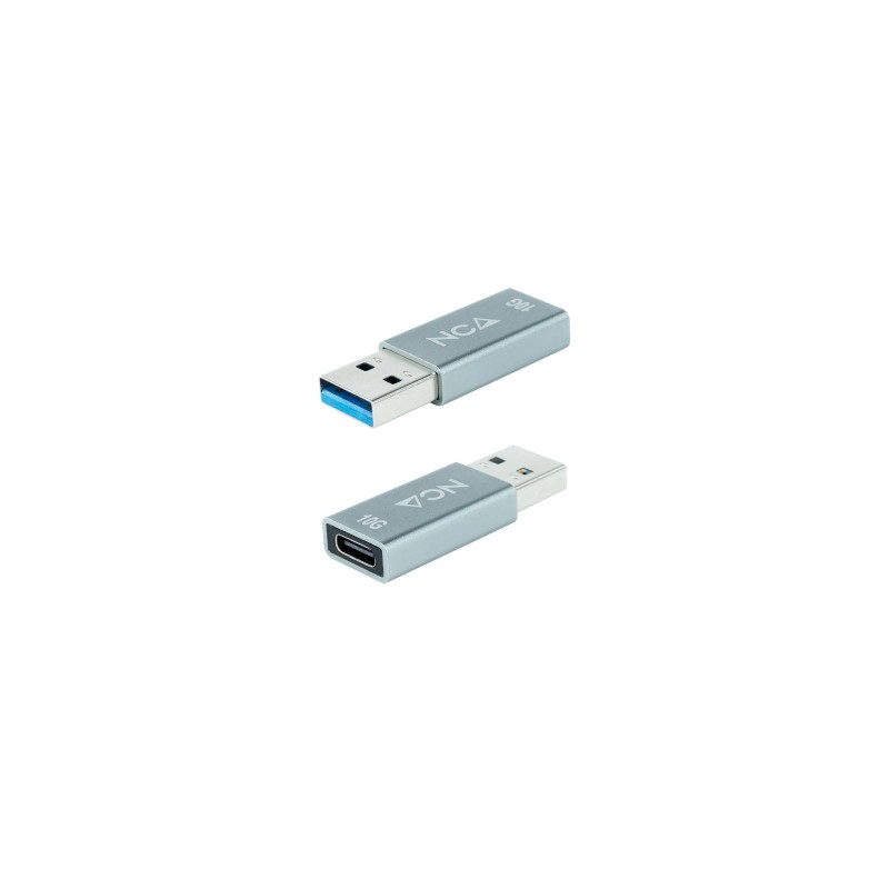 Nanocable Adaptador USB-A 3.1 GEN2 a USB-C, USB-A M-USB-C H, Gris 10.02.0013