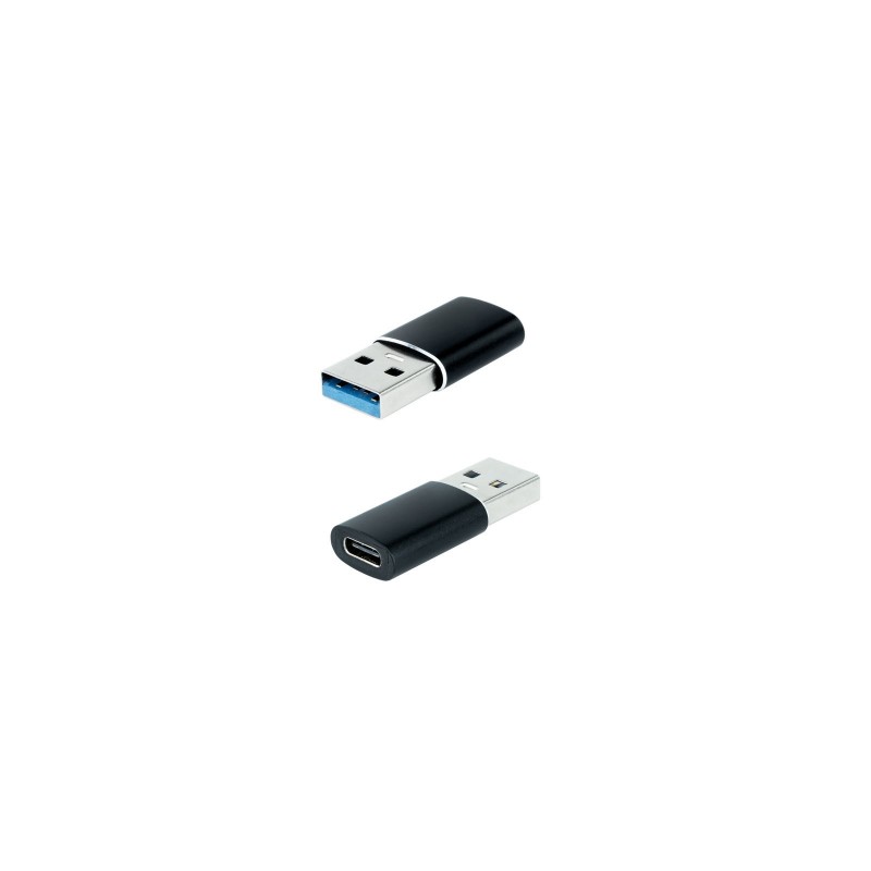 Nanocable Adaptador USB-A 3.1 a USB-C, USB-A M-USB-C H, Negro 10.02.0012