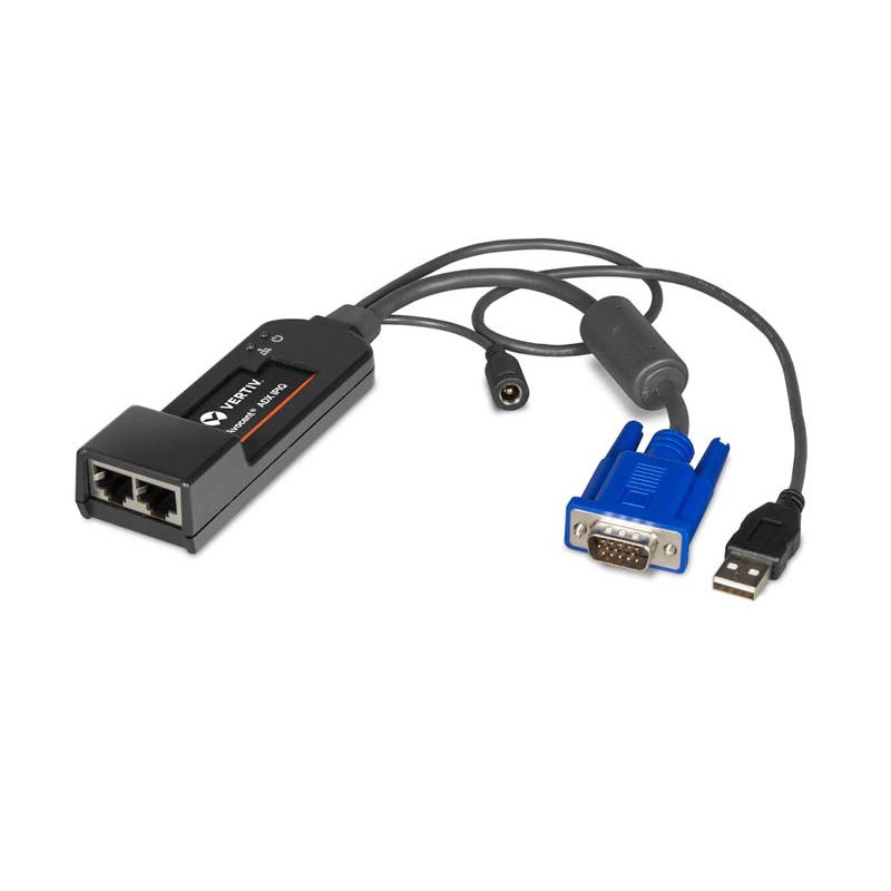 Vertiv Avocent ADX-IPIQ-400 adaptador de cable de vídeo 2 x RJ-45 DVI-I   3.5mm   USB Type-B Negro