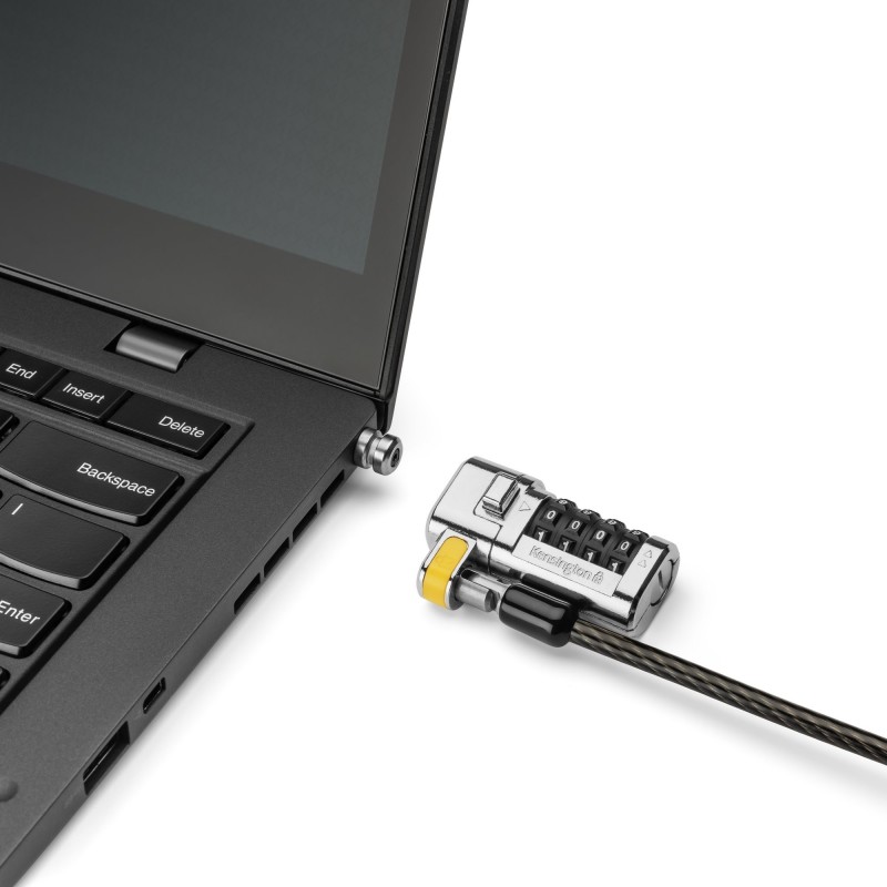 Kensington Candado Universal 3 En 1 Con Dos Cabezales De Cierre, Adecuado Para Diferentes Ranuras De Seguridad, Cable De Seguridad Con Cerradura Para Portátiles, Monitores Y Accesorios (K63380WW