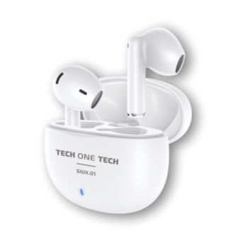 Auriculares Bluetooth Tech One Tech SIUX.01 TEC1401 - con estuche de carga - Autonomía 5h - Blancos