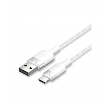 Cable USB 2.0 Tipo-C Vention CTNWH - USB Tipo-C Macho - USB Macho - Hasta 60W - 480Mbps - 2m - Blanco