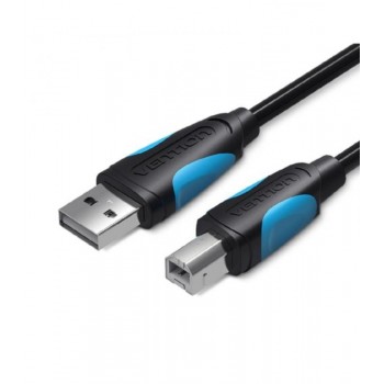 Cable USB 2.0 Impresora Vention VAS-A16-B500 - USB Tipo-B Macho - USB Macho - 480Mbps - 5m - Negro