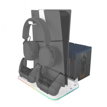 Soporte Multifunción RGB para PS5 Mars Gaming MPS5-B2 - Blanco MPS5B2