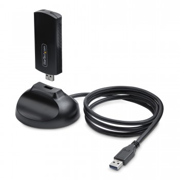 StarTech.com Adaptador USB Externo de Red Inalámbrica Wi-Fi 6E para Ordenador de Sobremesa o Portáti AX54005A-USB-WIFI-6E