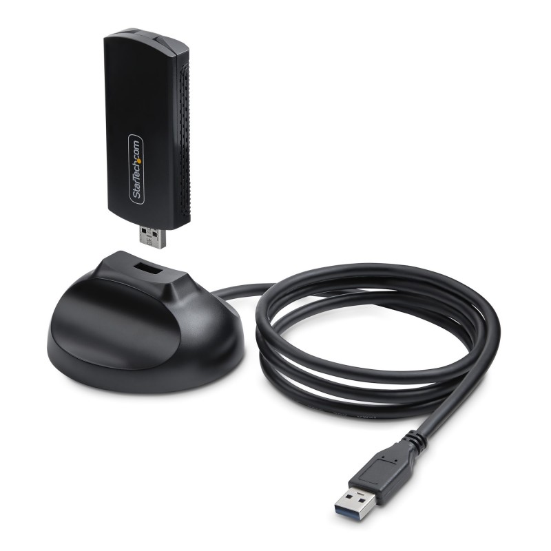StarTech.com Adaptador USB Externo de Red Inalámbrica Wi-Fi 6E para Ordenador de Sobremesa o Portáti AX54005A-USB-WIFI-6E