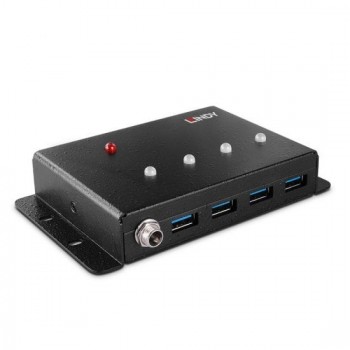 Lindy 43374 hub de interfaz USB 3.2 Gen 1 (3.1 Gen 1) Type-B 5000 Mbit s Negro