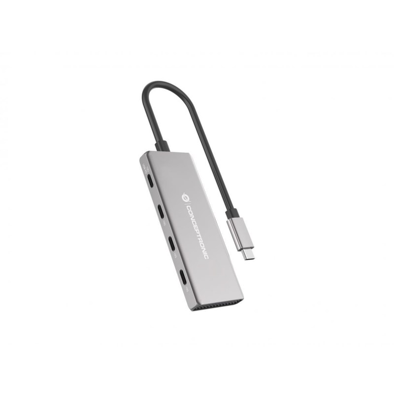 Conceptronic HUBBIES16G hub de interfaz USB 3.2 Gen 2 (3.1 Gen 2) Type-C 10000 Mbit s Gris