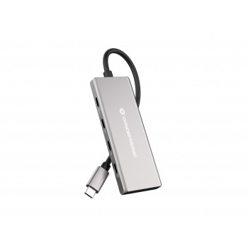 Conceptronic HUBBIES17G hub de interfaz USB 3.2 Gen 2 (3.1 Gen 2) Type-C 10000 Mbit s Gris