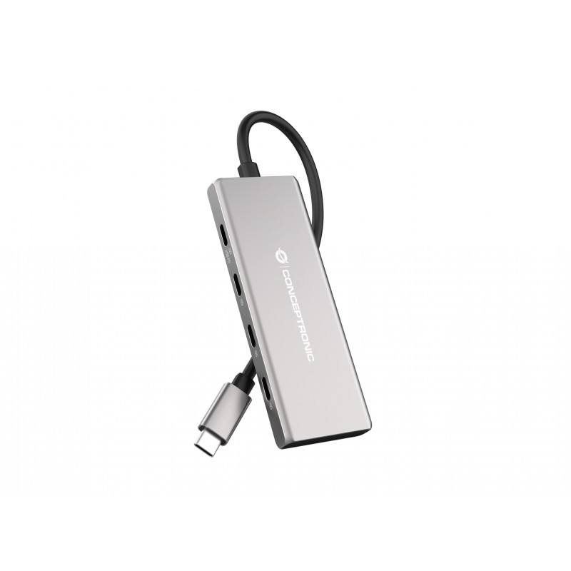 Conceptronic HUBBIES17G hub de interfaz USB 3.2 Gen 2 (3.1 Gen 2) Type-C 10000 Mbit s Gris