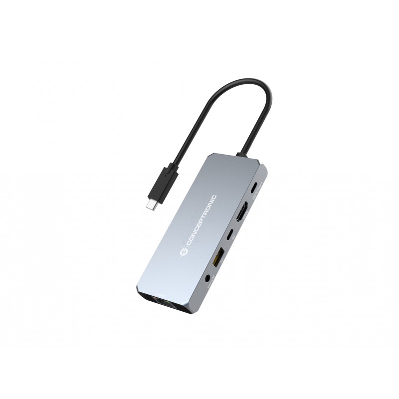 Conceptronic DONN22G base para portátil y replicador de puertos Alámbrico USB 3.2 Gen 2 (3.1 Gen 2) 