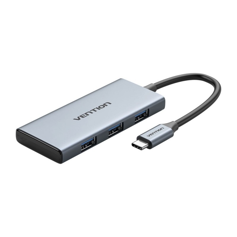 Vention Docking USB Tipo-C TOOHB  1xHDMI  3xUSB  1xLector Tarjetas SD y MicroSD  Gris