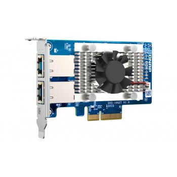 Tarjeta Gigabit Ethernet 10 - QNAP QXG-10G2T - 10GBase-T - Tarjeta de Inserción - PCI Express 3.0 x4