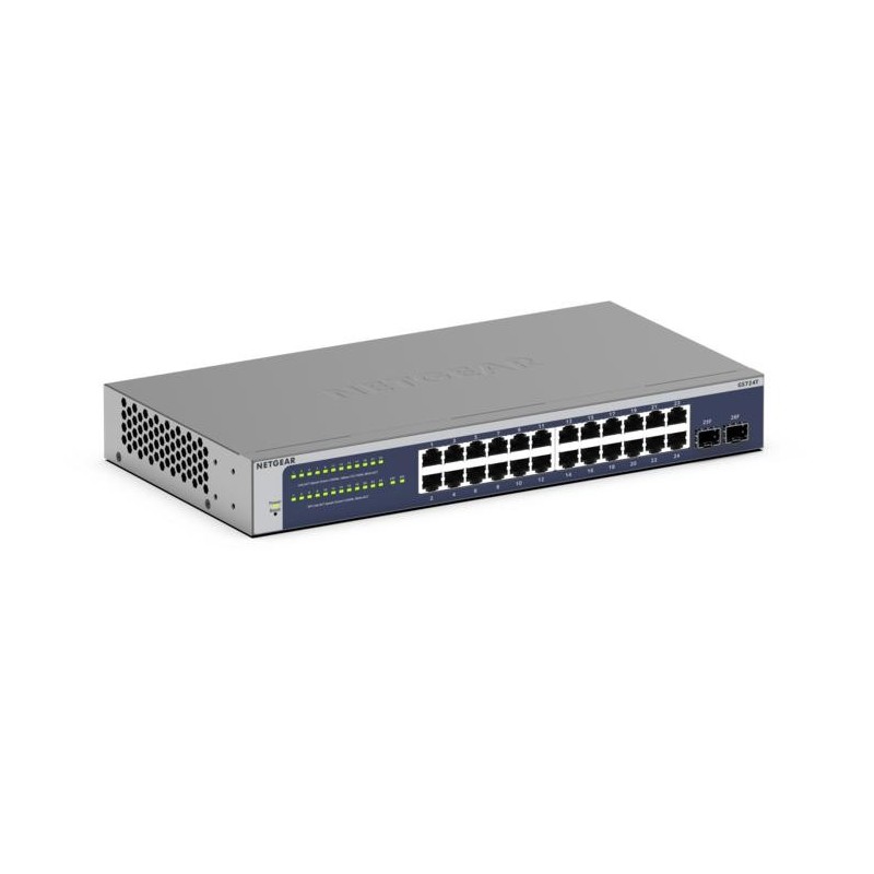 NETGEAR GS724Tv6 Gestionado L2+ L3 Gigabit Ethernet (10 100 1000) 1U Azul, Gris GS724T-600EUS
