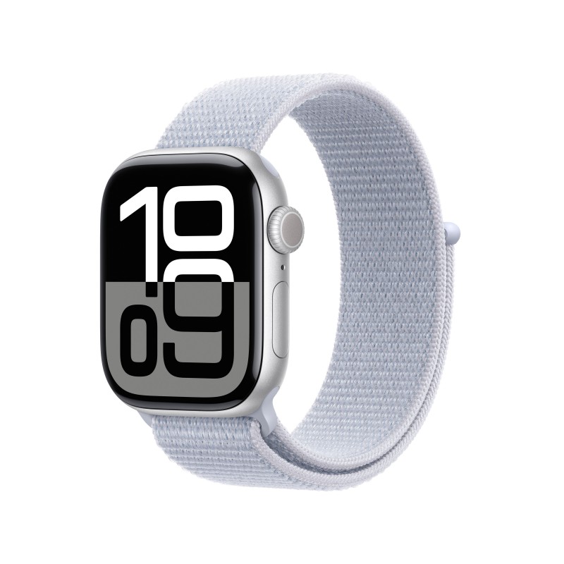 Apple Watch Series 10  42MM Aluminio Plata con correa color Azul - 4G MWX53QL A