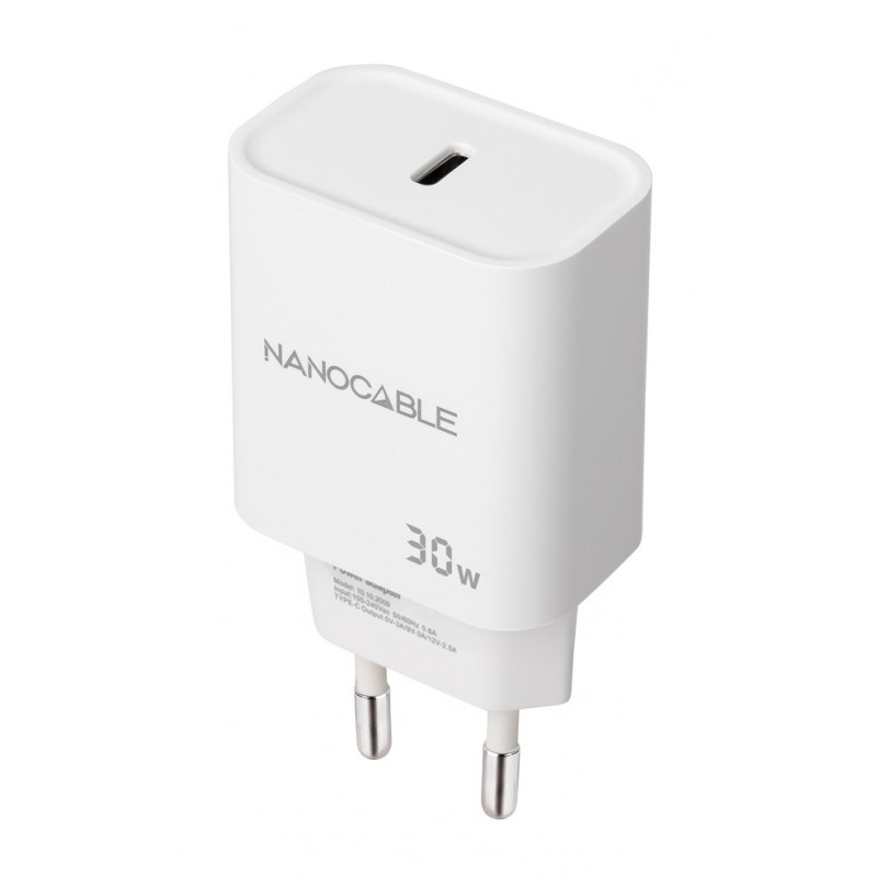 Nanocable Cargador USB-C PD 30W, Blanco 10.10.2009